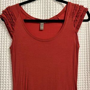 American Rag Cie Pink Shirt with Sleeve Ruffle Detail - Small - Only Worn Once!